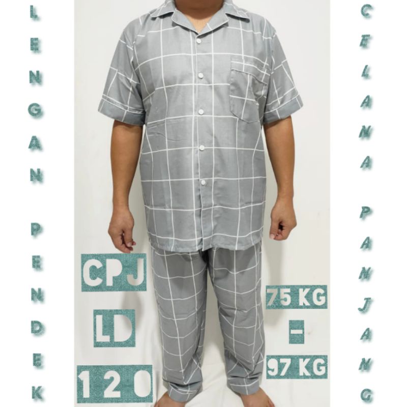 BAJU TIDUR PIYAMA PRIA LD 100 110 120 130 140 / PAJAMAS SET KATUN PREMIUM