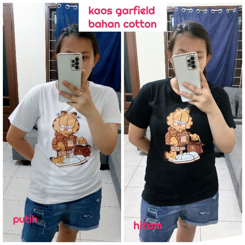 NEW KAOS GARFIELD XL /KAOS WANITA MURAH /KAOS MURAH