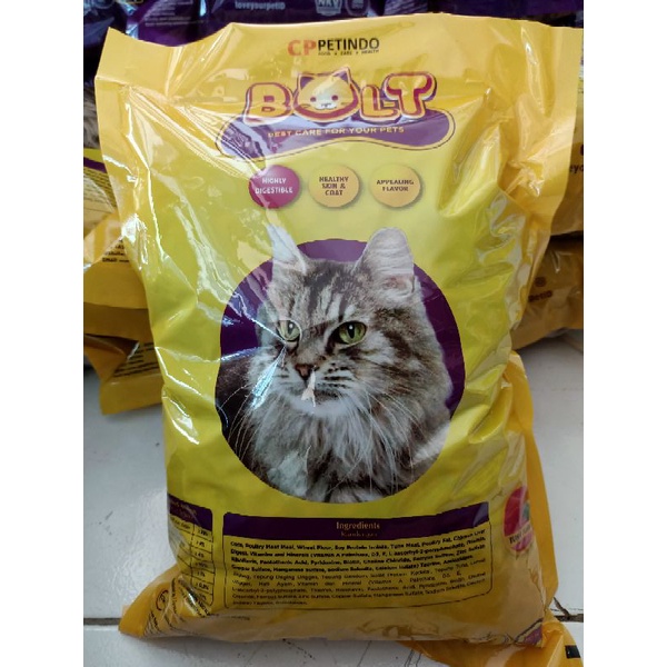 Pakan Kucing Pur Bolt Donat Ukuran 1 Kg Original Pabrik