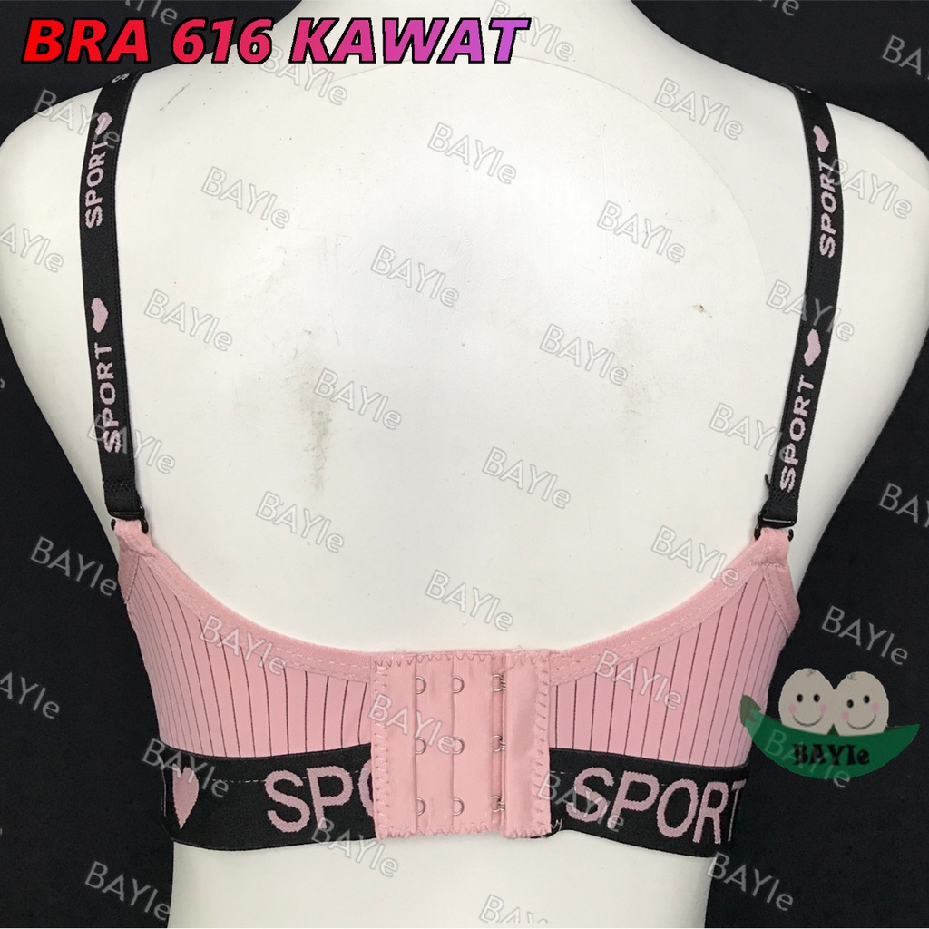 3 PCS BH / Bra Wanita Cewek Dewasa Motif Salur FEMA 616 Cup C Busa Sedang Pakai Kawat Kaitan 3 Size 36 - 42