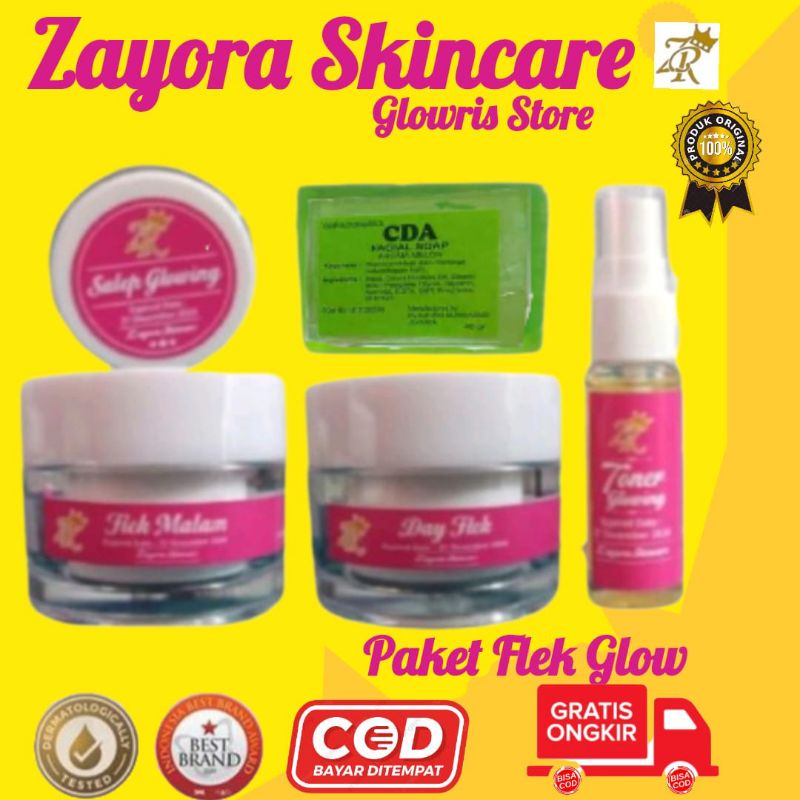 Paket Pemutih Wajah by Zayora Skincare/ Paket Normal Flek Hitam Jerawat Membandel Extra Glow (Susah Putih) By Zayora