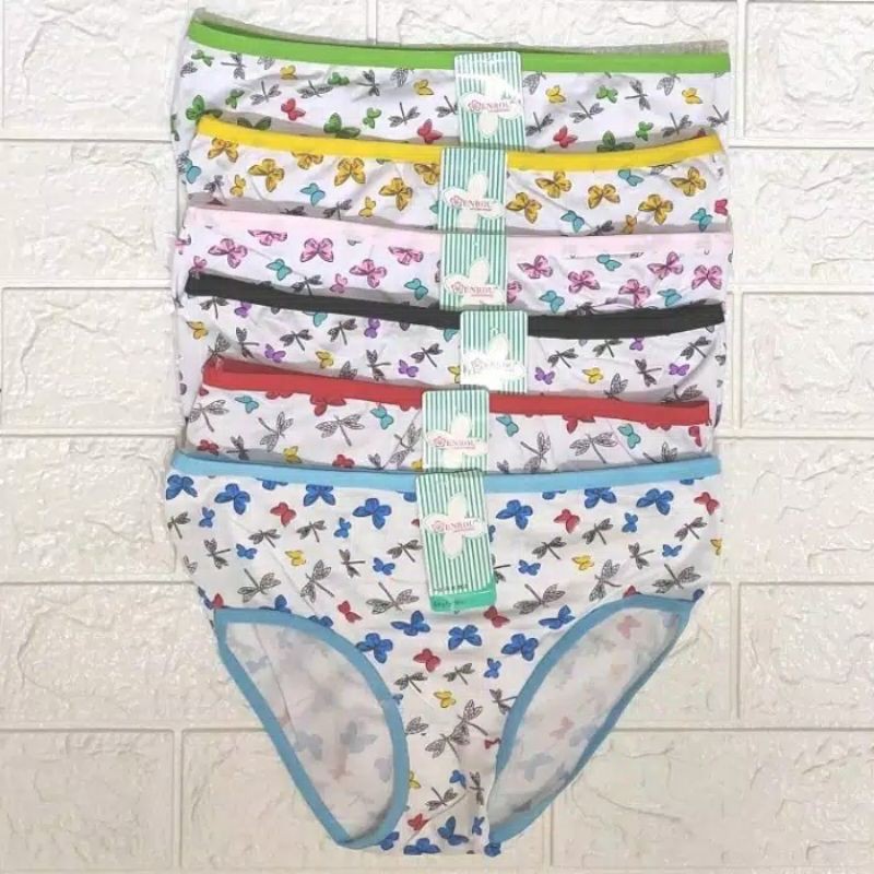 PGDA - 6Pcs CD Wanita Capung Kupu Wenrou / CD Wanita Halus / Celana Dalam Wanita Murah Lusinan