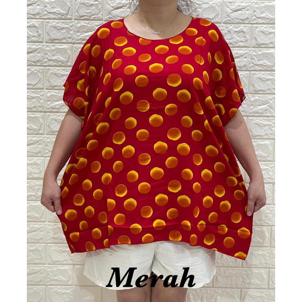 PROMO!!! BAJU BLUS BALI SUPER JUMBO MOTIF POLKADOT FIT TO XXXXL SJ/N