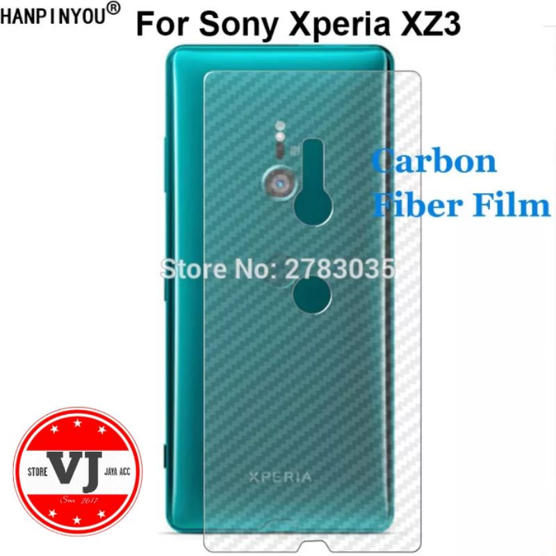 Tempered Glass Film Carbon Belakang Sony Xperia XZ3 Docomo AU Global Anti Gores Belakang Sony XZ3