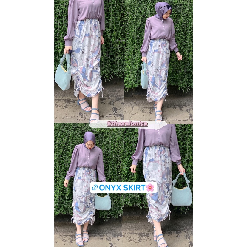 Zelonica Onyx Skirt SerutDua Bahan Rayon