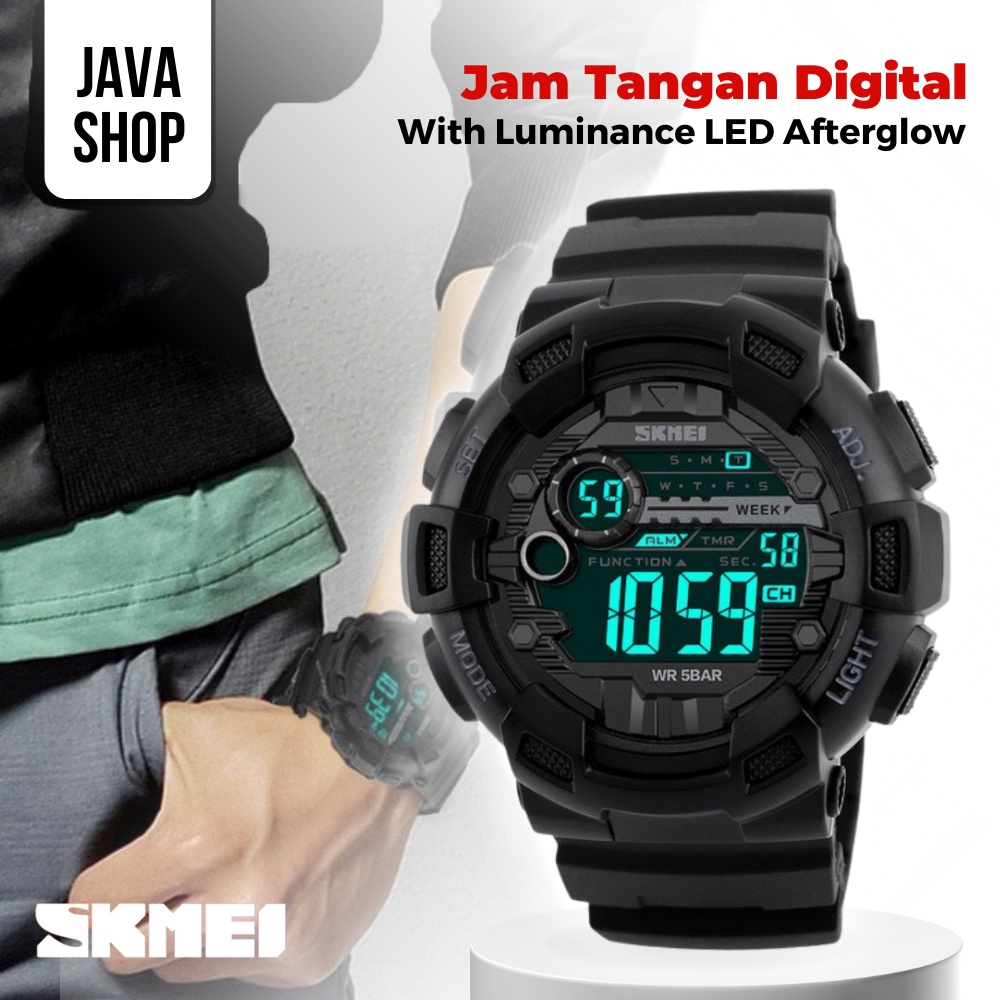 JAVASHOP Jam Tangan Pria Digital Anti Air Waterproof Kado Cowok SKMEI