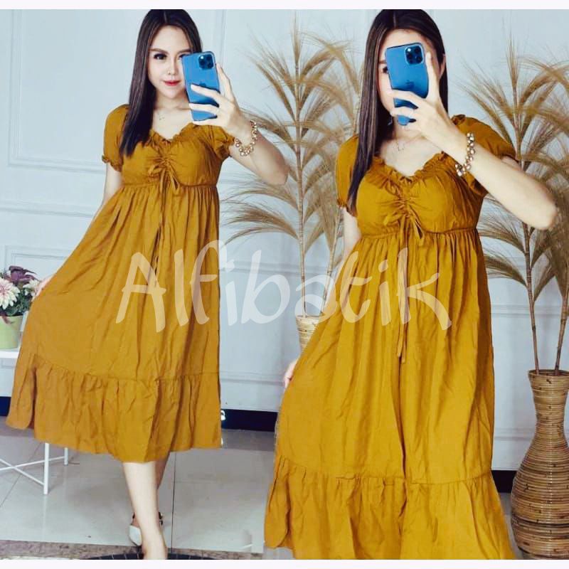 DASTER ARAB ZEEMA | RAYON SUPER GRADE A | RESLETING DEPAN BUSUI | RENDA MILO-Elsa mustard