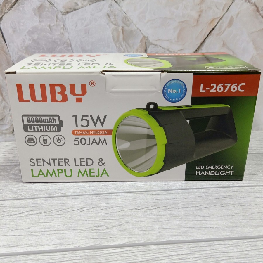 COD SENTER LED + LAMPU EMERGENCY LUBY L-2676C 15 WATT//SENTER JUMBO LUBY L-2676C 15 WATT//LAMPU DARURAT//LAMPU EMERGENCY