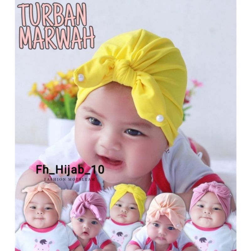 Turban Marwah Anak Bayi Usia 0-3 Tahun | Ciput Baby New Born | Bandana Baby Girl Newborn Import Premium Lucu Perempua