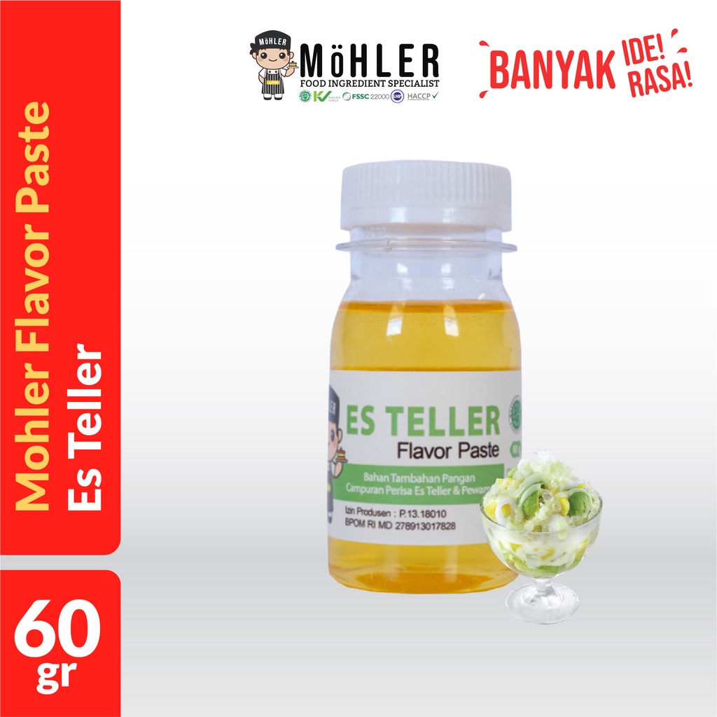 MOHLER Pasta perisa pewarna ES TELLER (KLIK KOMBO HEMAT UNTUK BELI 1 GRATIS 1)