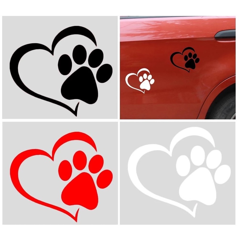 [1 Pcs Cat paw footprint Car Stickers] [Automobile Fuel Gauge Self-Adhesive Vinyl Stickers]