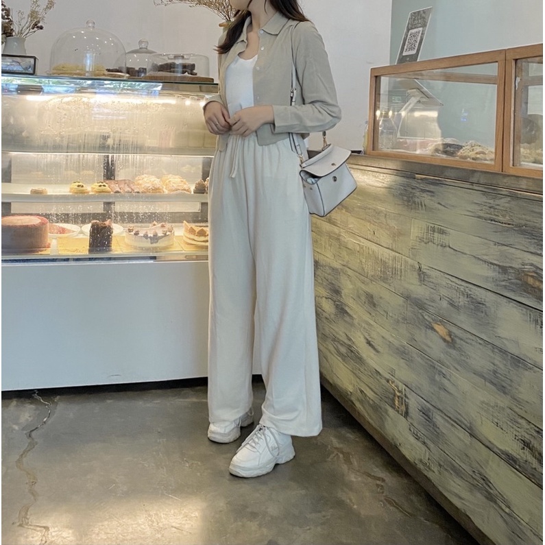 Lyn Linen Top/Kemeja Crop Top Linen/Basic Crop Top