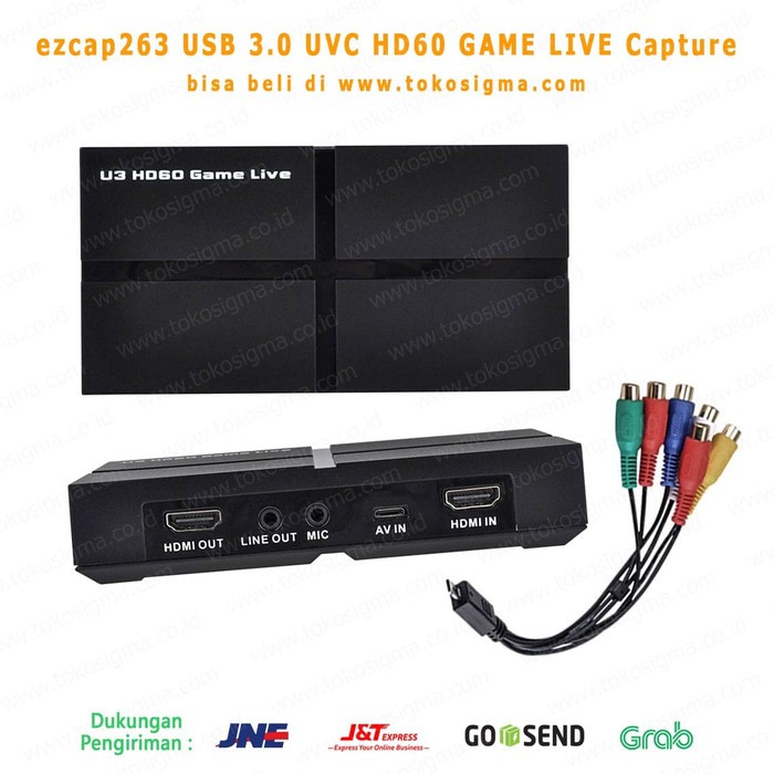 ezcap 263 USB 3.0 AV or HDMI 1080p Capture HD60 Game live mirip Elgato