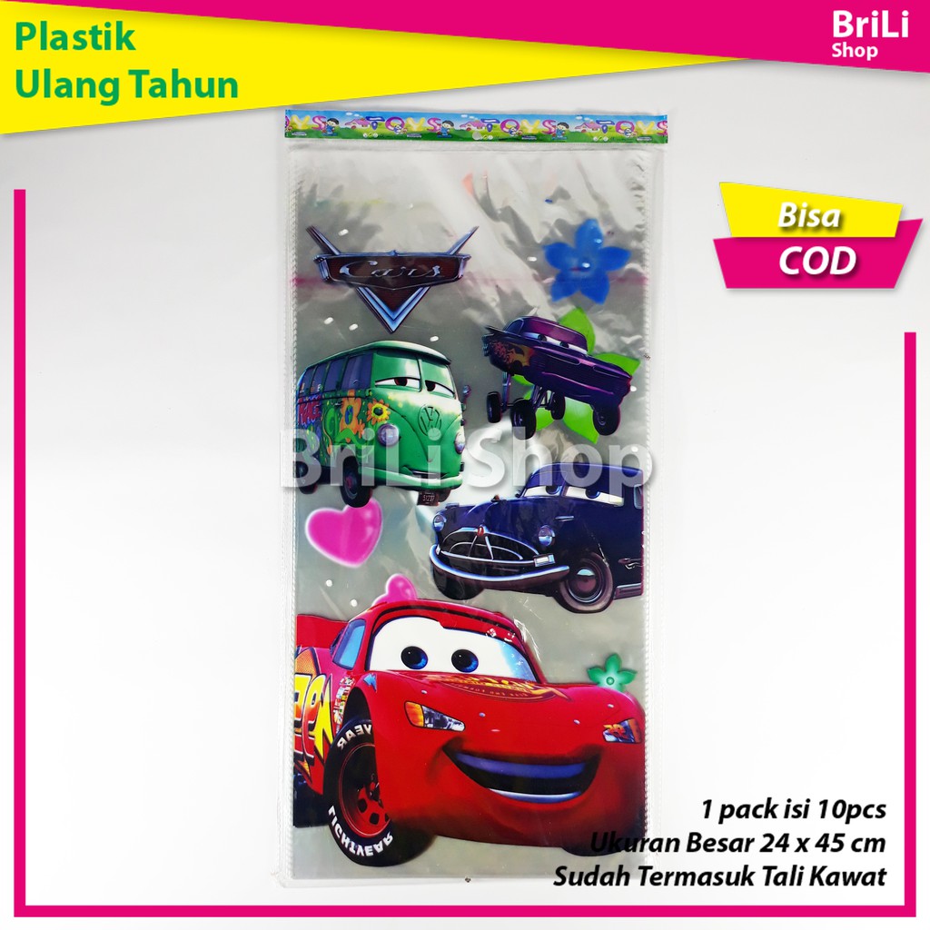 

Plastik Ulang Tahun Cars McQueen Snack Souvenir Sovenir Ultah Goodie Bag Goodybag Goodiebag