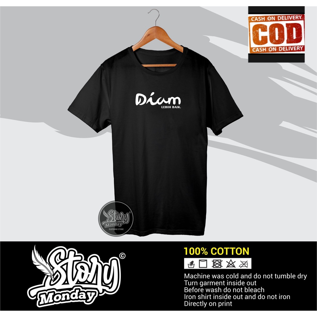 (BISA COD) TSHIRT BAJU KAOS Distro DIAM LEBIH BAIK Cotton Combed 30s Premium Tshirt Pria Wanita H&H 