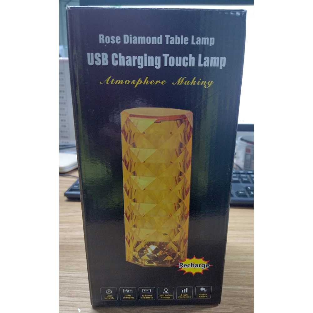 TD-DGD VKTECH Lampu Meja Tidur LED Crystal Table Lamp 3 Color Light - R302