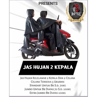 Jas Hujan Ponco Kelelawar 2 Kepala 2 Celana Standart dan Jumbo