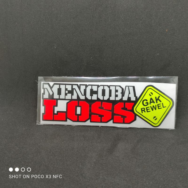 stiker mencoba Loss cutting stiker