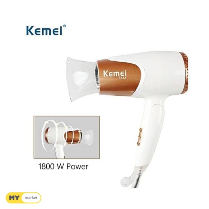 SHINE STAR - BISA COD - PROMO Kemei KM-6832/KM 6832 Pengering Rambut Model Lipat Panas Travel Hair Dryer