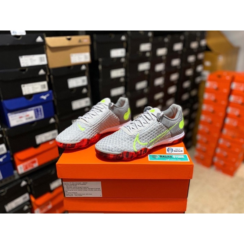 BIG PROMO Sepatu Futsal Nike ReactGato Grey Fog CT0550-006 Original BNIB