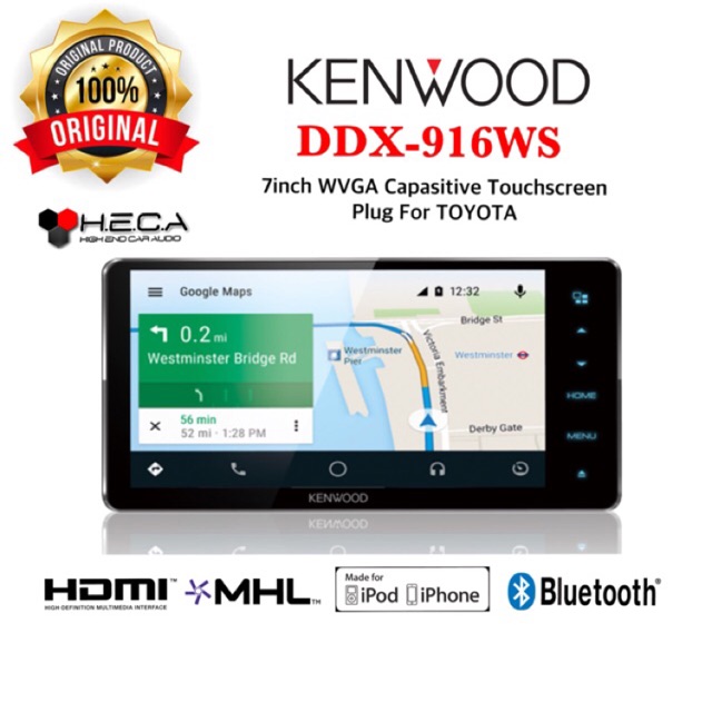 Kenwood DDX-916WS Tape Mobil DDX916WS Double Din DDX 916 WS Audio DDX 916WS (for Toyota)