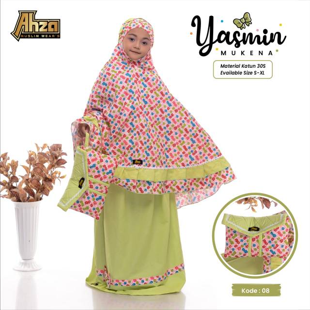 Mukena anak Yasmin by Ahza Kids/Mukena katun adem/Mukena anak murah/Mukena branded