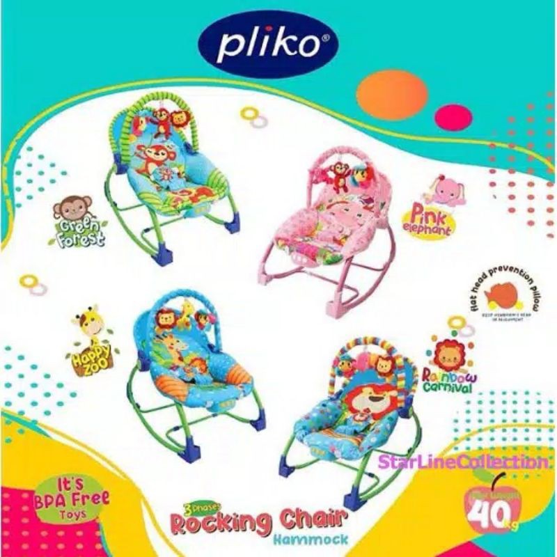 Bouncer Pliko 308 Hammock / Monkey / Elephant / Lion / Giraffe / Rocker / Kursi Goyang Bayi Manual