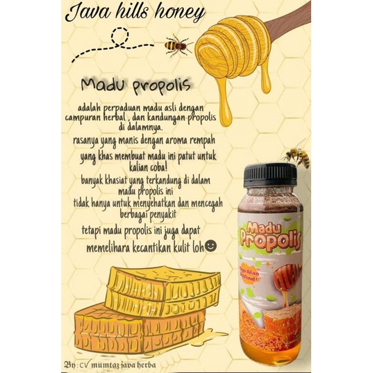 

Madu propolis by Java Hills Honey.membersihkan toxin,menurunkan berat badan, membakar lemak tubuh melancarkan metabolisme.