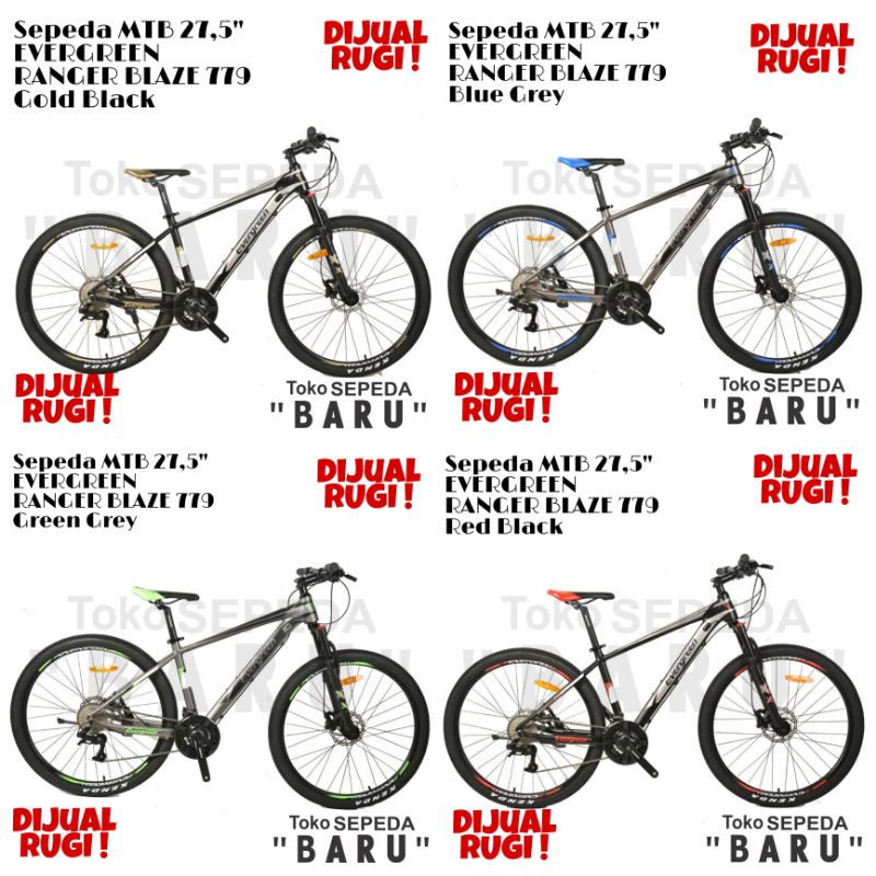 TB - Sepeda MTB EVERGREEN BLAZE 778 779 Ukuran 26 27,5 ALUMINIUM