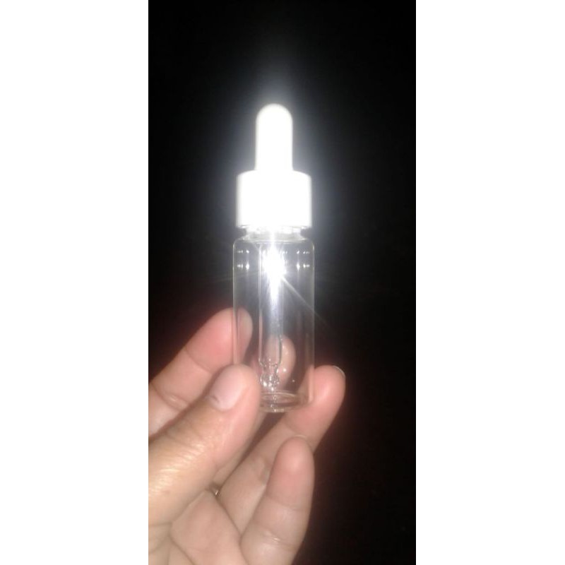 botol kaca 20ml pipet bening kaca putih serum tester parfum minyak obat