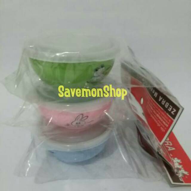 Mangkok Stainless Bayi Zebra Stainless Bowl Tutup Sendok Ukuran Kecil