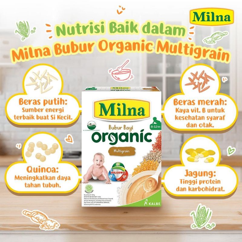 Milna Bubur Organik MPASI 6+ dan 8+ Bulan