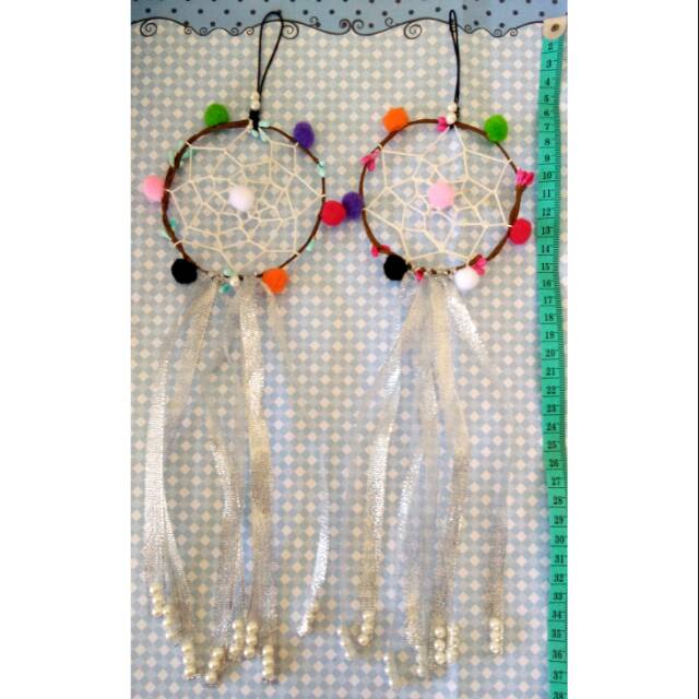 Dream catcher pompom | dream catcher pita | dream catcher kawat putik | dream catcher Bali