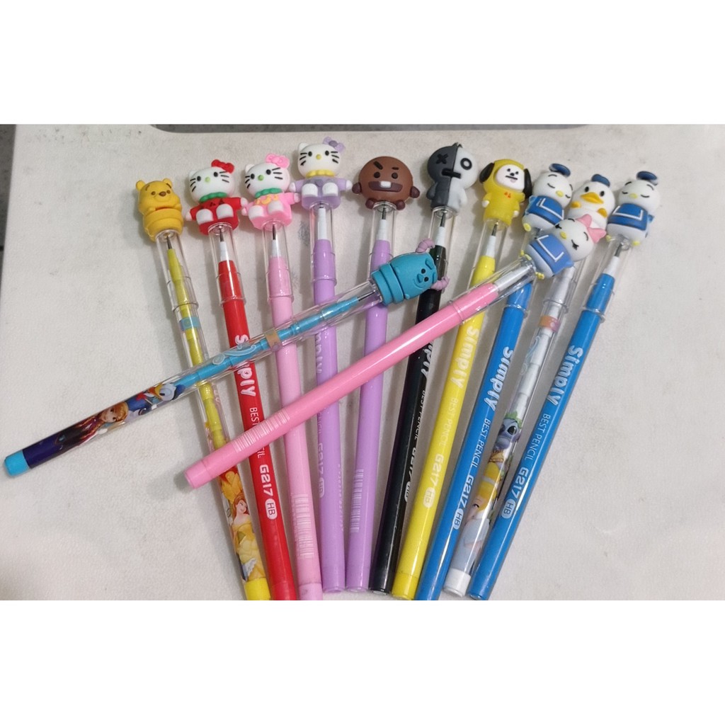 

Pensil bensia karakter Random isi 12 pcs / pensil cabut karakter campur