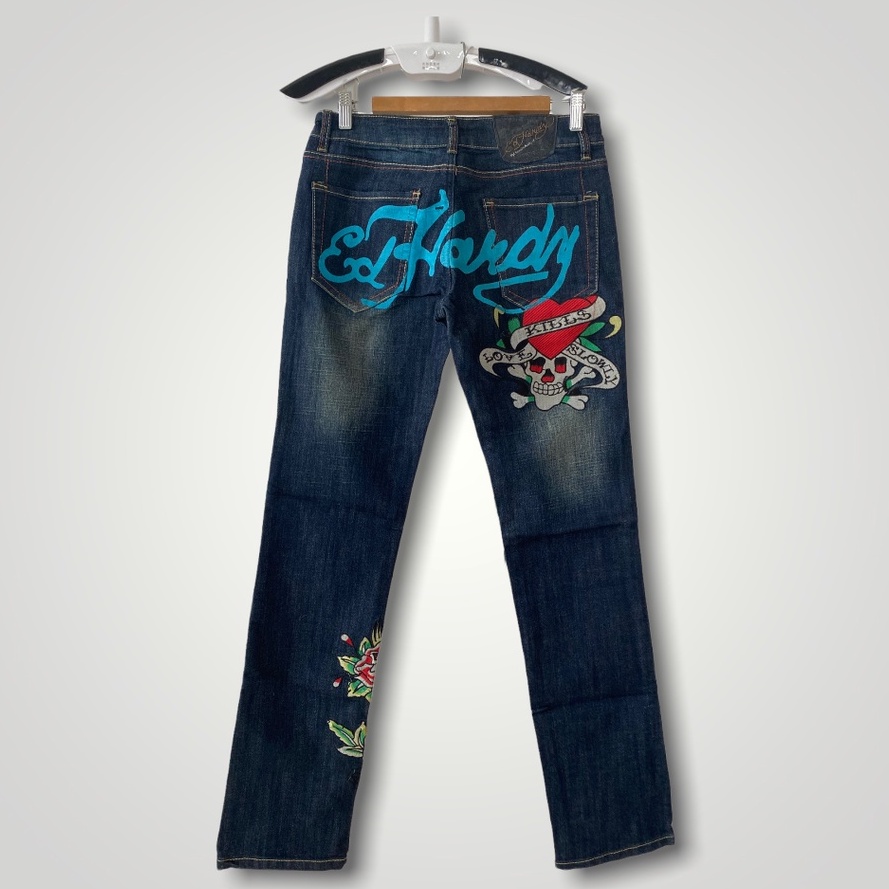 Jeans Panjang Wanita Ed Hardy Navy Size 26 / 26/ 28 /30
