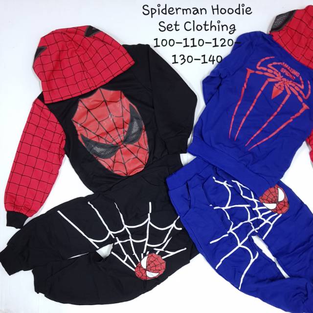 Spiderman Hoodie Set Clothing/Setelan Anak/Baju Anak/Baju Superhero Anak