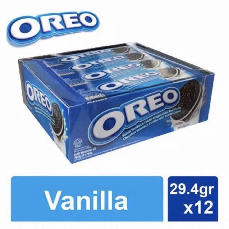 

OREO VANILA Creme Box Isi 12 PCS / oreo vanila murah solo