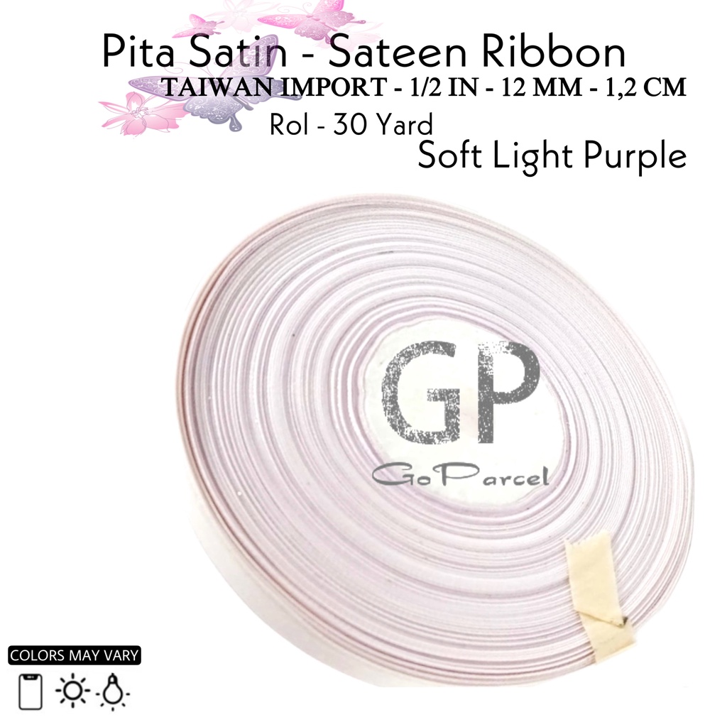 ( Rol 30 Yard ) PITA KADO SATIN IMPORT 6MM 12MM / GIFT SATEEN RIBBON 1/4IN 0,6CM 1/2INCH 1.2CM