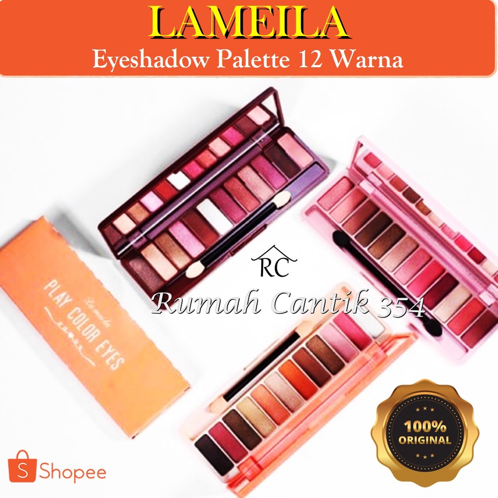 Lameila Eyeshadow Palette 12 Warna Rumah Cantik 354 Eyeshadow Make Up Kit Palette Mata