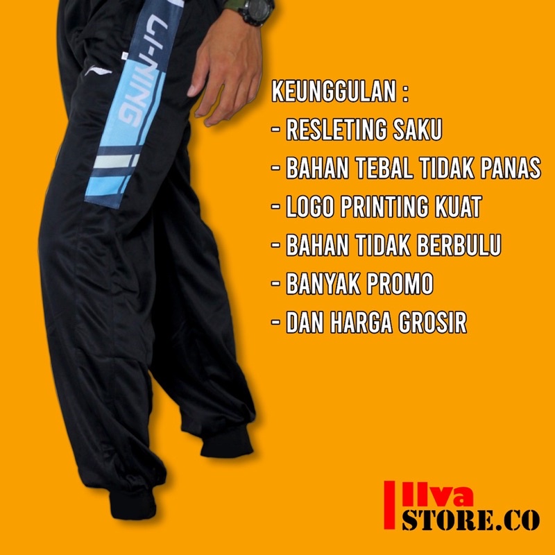 Celana Olahraga Jogger Training Lining Pria Wanita Clana Trening