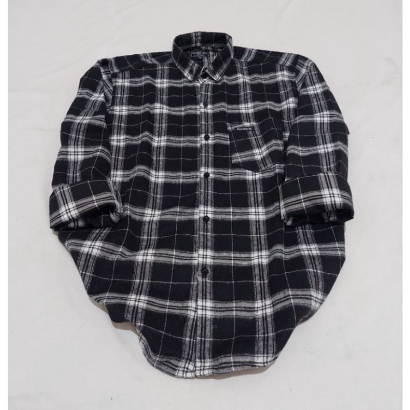 Kemeja Flanel Impor Pria Distro Flannel Lengan Panjang Pria,Kemeja Kotak Kotak Pria Lengan Panjang-Hitamtengahputih