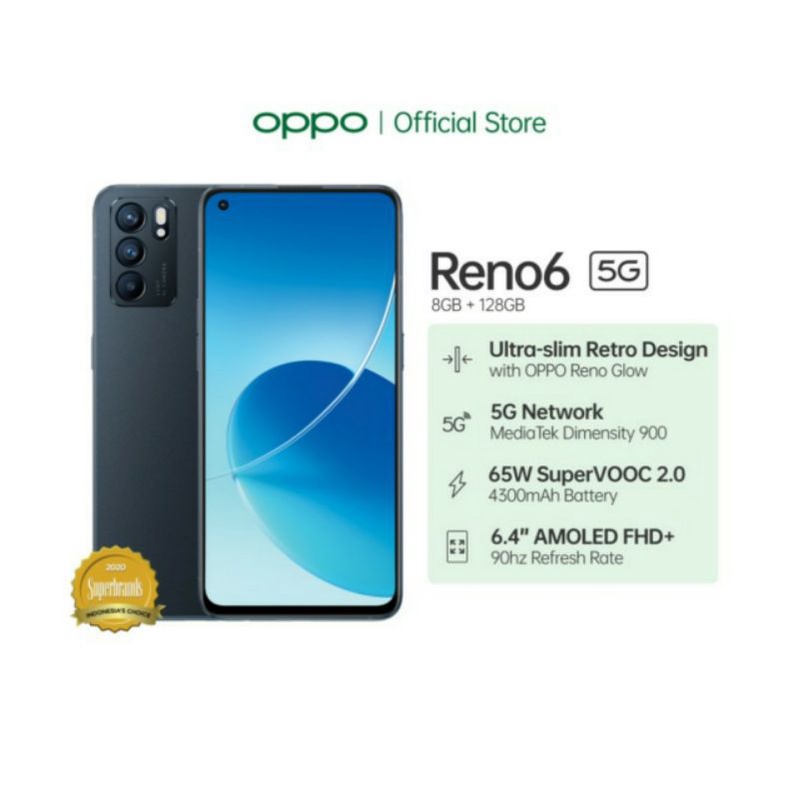 OPPO RENO 6 RAM 8/128 GB | RENO 7 4G 8/256 | RENO 6 5G 8/128 |  Reno 8 | Reno 7 | A77s GARANSI RESMI OPPO INDONESIA