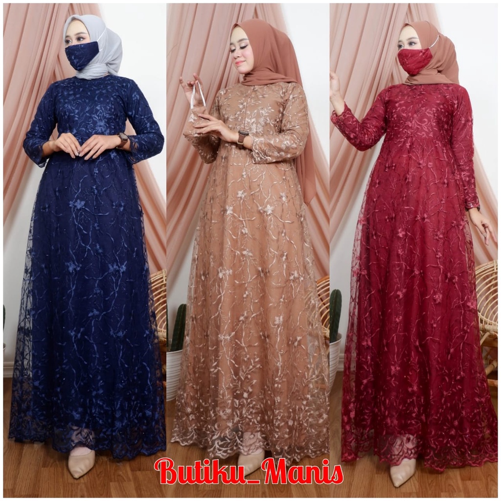 Gamis Busui / Gamis Brukat / Gamis Pesta / Agustine Dress / Gamis Wisuda / Gamis Cantik