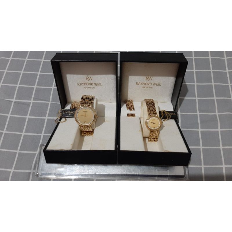 Jam tangan couple raymond weil 9946 Emas 18K