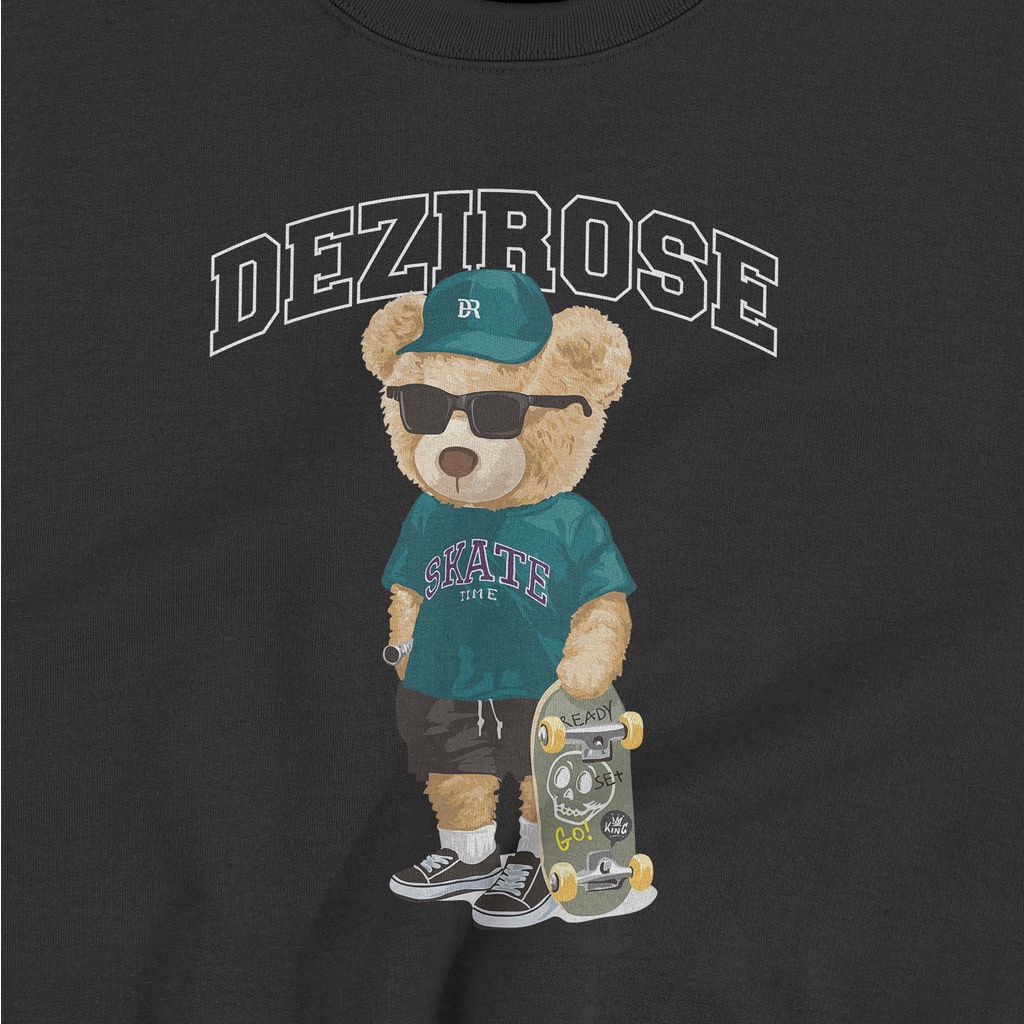 DEZIROSE Sweater Crewneck Bear Skate Pria &amp; Wanita Distro Fleece Tebal Premium Size M-XXL