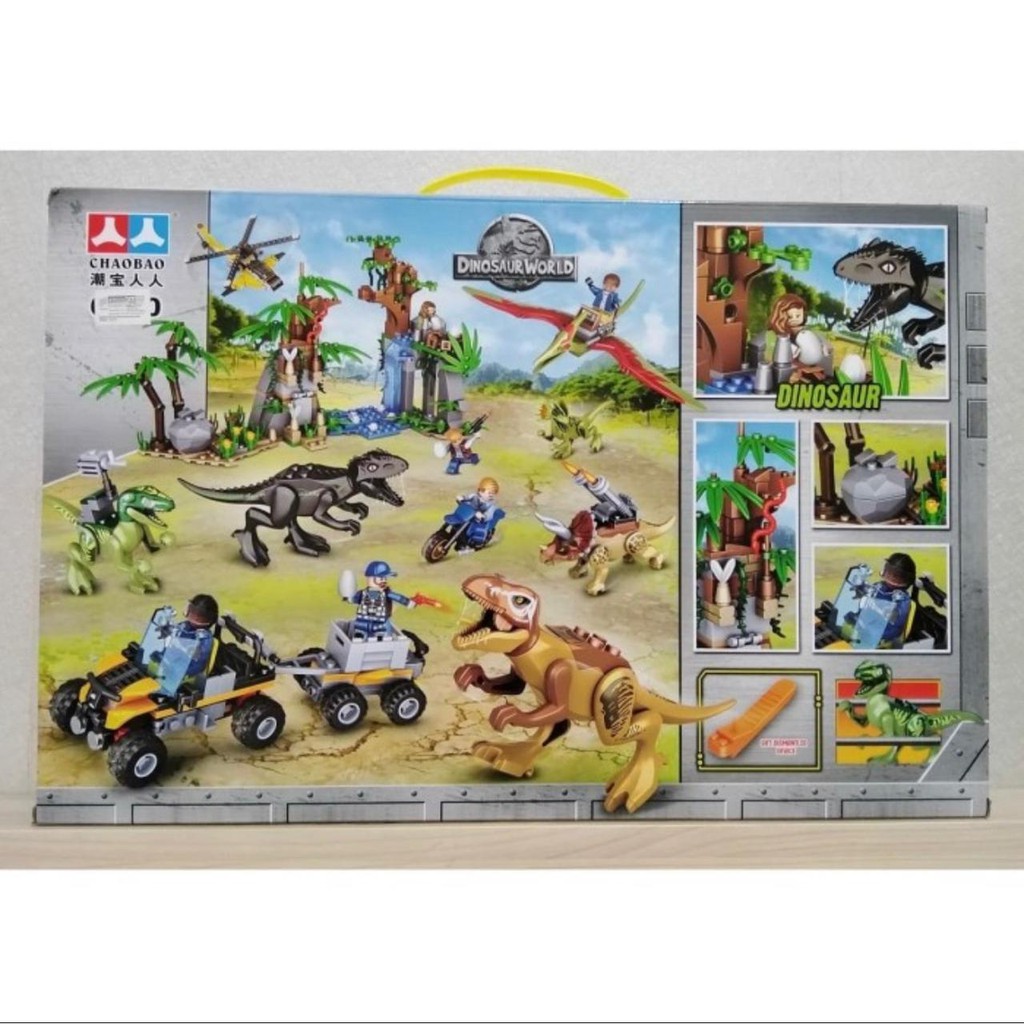Brick lego block jurrasic park dinosaur world dinosaurus trex chaobao 690pc raptor