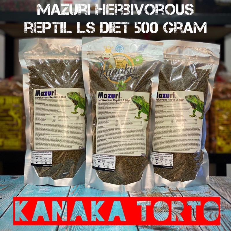 Mazuri Herbivorous Reptile LS Diet 500 Gram Makanan Pelet Iguana Uromastyx