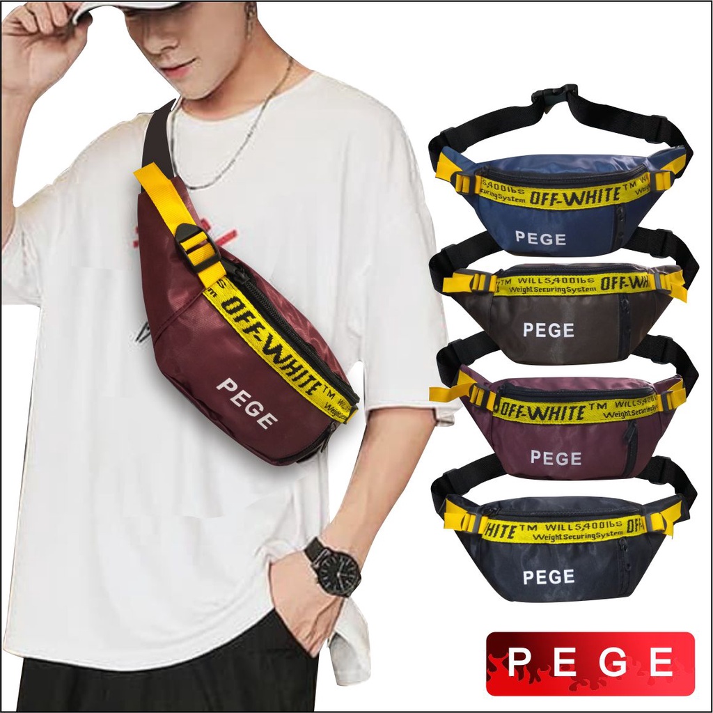 Tas Selempang Waistbag Bahu Polos Pria Model Kasual Slingbag Cowok Untuk Sehari Hari - PG - 8886