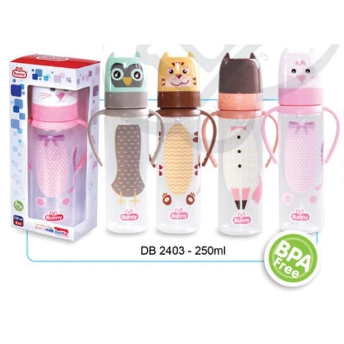 Lusty Bunny Botol Susu  Bayi Karakter Lucu  dengan Handle 