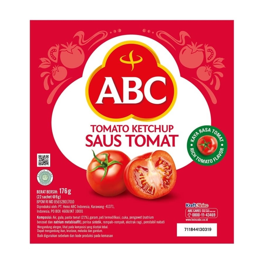 SAUS TOMAT ABC SACHET 8GR ISI 22 PCS TOMATO SAUCE KETCHUP HALAL